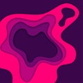 Abstract pink and purple 3d paper cut background