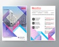 Abstract pink & purple diagonal line Brochure annual report cover Flyer Poster design Layout template