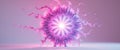 Abstract Pink Purple Light Burst Mandala Design.