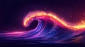 Abstract Pink Purple Orange Wave with Fire Energy Royalty Free Stock Photo