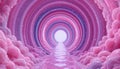 Abstract Pink and Purple Tunnel Lined with Bubble-Like Forms Royalty Free Stock Photo