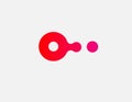 Pink and red gradient logo icon two circles small and big for your company