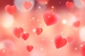 Abstract pink red hearts blur background. wallpaper Valentine day. Month of Love february. Royalty Free Stock Photo