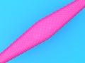 Abstract pink shape with net pattern - bright blue background Royalty Free Stock Photo