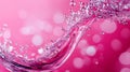 Abstract pink and silver swirl with bubbles symbolizing elegance movement fluidity light and energy Royalty Free Stock Photo