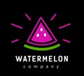 Abstract pink slice watermelon. Logo concept for healthy food