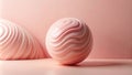Abstract Pink Sphere and Wave Form Background Design. Generative AI Royalty Free Stock Photo