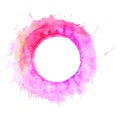 Abstract Pink and violet tone circle frame paint by watercolor and have some space for write wording