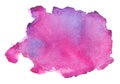 Abstract pink watercolor splash texture isolated on white background