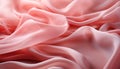 Abstract pink wave pattern on smooth silk backdrop generated by AI Royalty Free Stock Photo