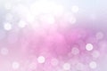 Abstract pink white light background texture with glowing circular bokeh lights and stars. Beautiful colorful spring or summer Royalty Free Stock Photo