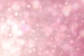 Abstract pink white light background texture with glowing circular bokeh lights and stars. Beautiful colorful spring or summer Royalty Free Stock Photo