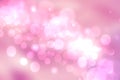 Abstract pink white light background texture with glowing circular bokeh lights and stars. Beautiful colorful spring or summer Royalty Free Stock Photo