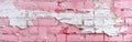 Abstract Pink & White Painted Brick Wall Texture - Rustic Stonework Masonry Pattern for Background, Banner & Wallpaper Royalty Free Stock Photo