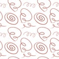 Abstract pink white seamless vector pattern, pink lines and strokes, watercolor strokes, dashes and curls pattern Royalty Free Stock Photo