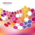 Abstract pink-yellow laboratory background.