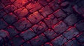 Abstract Pixel Art Texture with Red Lava Glow Featuring Stone Blocks and Rough Surface Digital Background Royalty Free Stock Photo