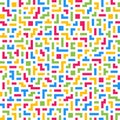 Abstract pixel background. Geometric seamless pattern with random colorful labyrinth elements.