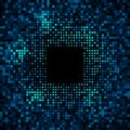 Abstract Pixel Blue - Green Bright Glow Background