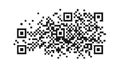 Abstract Pixel Burst QR Code Digital Effect, vector design Generative AI Royalty Free Stock Photo