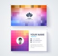 Abstract pixel business card template. contact card design.