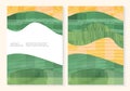 Abstract pixel farm agriculture template. Green field pattern, eco background, nature landscape vector illustration with