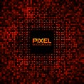 Abstract Pixel Red Bright Glow Background.