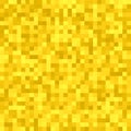 Abstract pixel square tiled mosaic background - geometric vector design from golden colored squares Royalty Free Stock Photo