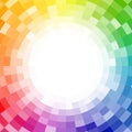 Abstract pixelated color wheel background