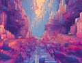 Abstract Pixelated Digital Noise Background Futuristic Glitch Texture with Modern Tech Aesthetic