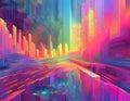 Abstract Pixelated Digital Noise Background Futuristic Glitch Texture with Modern Tech Aesthetic