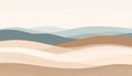 Abstract Pixelated Landscape with Blue Brown and Beige Hills Layers Background Royalty Free Stock Photo