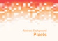 Abstract pixels disintegrate pattern. geometric mosaic background, red and orange color gradient line. vector illustration Royalty Free Stock Photo