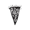 Abstract Pizza Slice With Text. Vector
