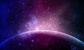 abstract planet in blue violet space Royalty Free Stock Photo