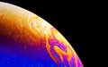 Abstract planet colorful background close up