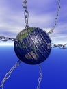 Abstract Planet earth in Chains