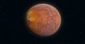 Abstract planet red rusty realistic futuristic round sphere