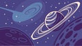 Abstract Planets in Interstellar Space with Rings, vector design Generative AI Royalty Free Stock Photo