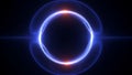 Abstract plasma glowing circle on dark background Royalty Free Stock Photo