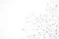 Abstract plexus background with connected lines and dots. Wave flow. Plexus geometric effect Big data with compounds Royalty Free Stock Photo