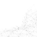 Abstract plexus background with connected lines and dots. Wave flow. Plexus geometric effect Big data with compounds Royalty Free Stock Photo