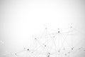 Abstract plexus background with connected lines and dots. Wave flow. Plexus geometric effect Big data with compounds