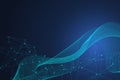 Abstract plexus background with connected lines and dots. Wave flow. Plexus geometric effect Big data with compounds Royalty Free Stock Photo