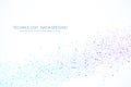 Abstract plexus background with connected lines and dots. Wave flow. Plexus geometric effect Big data with compounds Royalty Free Stock Photo