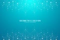 Abstract plexus background with connecting dots and lines. Wave flow. Plexus geometric effect Big data with compounds Royalty Free Stock Photo
