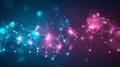 Abstract Plexus Background With Glowing Nodes And Lines Connection - Technology Network Concept Royalty Free Stock Photo