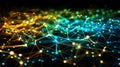 Abstract Plexus Background With Glowing Nodes And Lines - Data Connection Network Royalty Free Stock Photo