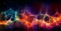Abstract plexus blue geometry plexus background. Digital technology network connection concept - AI generated image Royalty Free Stock Photo