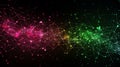 Abstract Plexus Network Connection - Digital Data Visualization, Pink, Green, And Black Royalty Free Stock Photo
